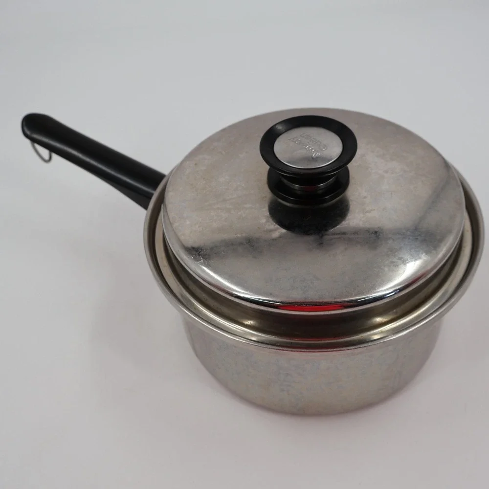 Amway Queen Saucepan Pot 18/8 Stainless Steel Multi-Ply Silver Made in Canada